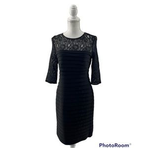 Adrianna Papell Lace Illusion Banded Sheath Dress